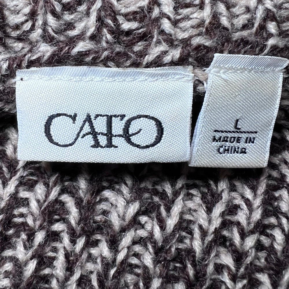 Cato Knit Sweater Dress Womens Large Short Sleeve Cowl Neck Speckled Chic Casual - Picture 4 of 11
